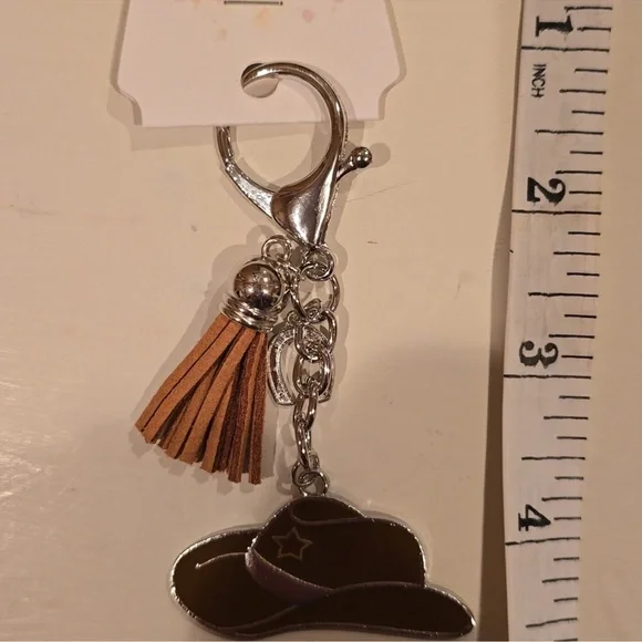 Cowboy Jewelry Set - Earrings With Keycharm. NEW. - Picture 6 of 9
